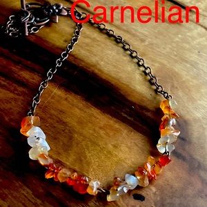 Carnelian crystal necklace earring set